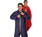wear a disposable coverall to prevent getting the pandemic flu virus on your clothes