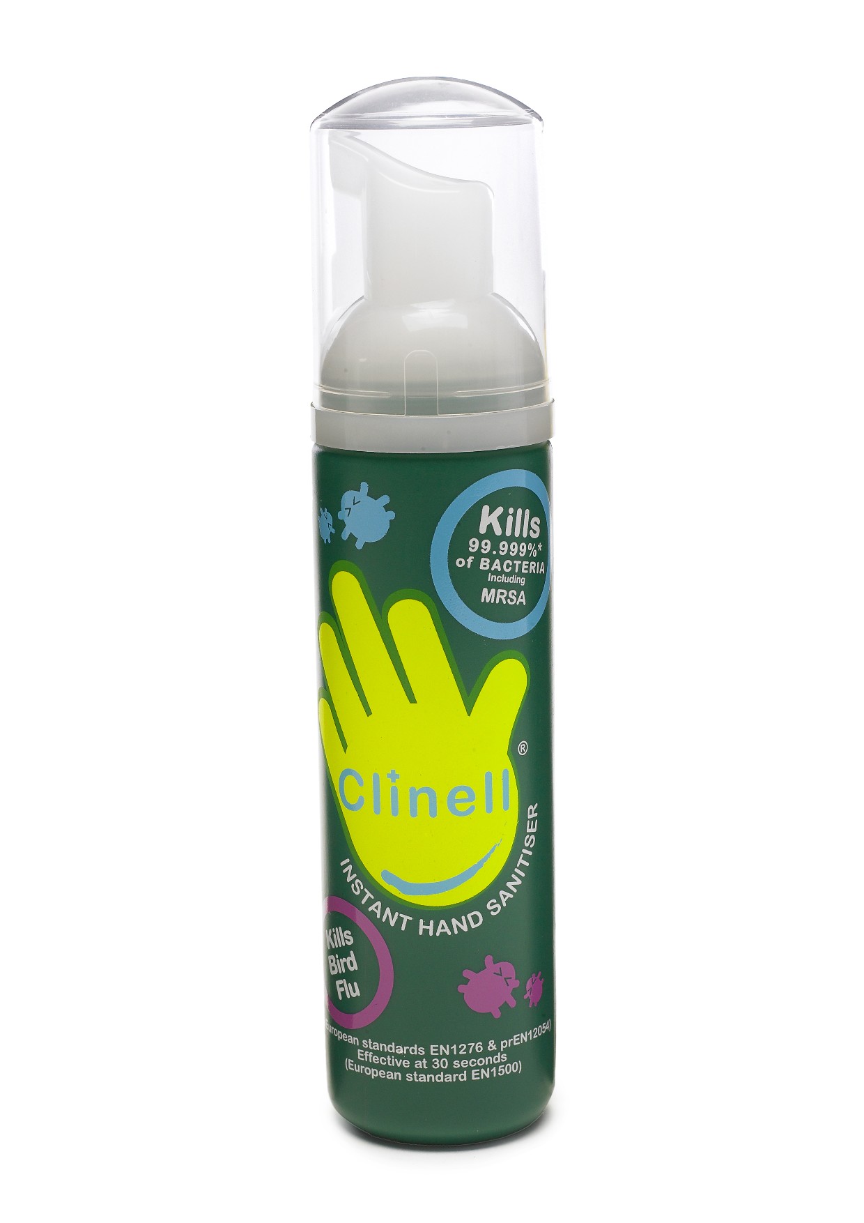 Clinell Hand sanitiser picture effective against Bird Flu