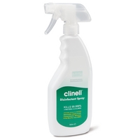 Picture of a bottle of Clinell Disinfectant spray effective against avian influenza